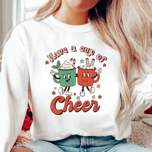 Have a cup of Cheer Christmas Crewneck Pullover Sweatshirt