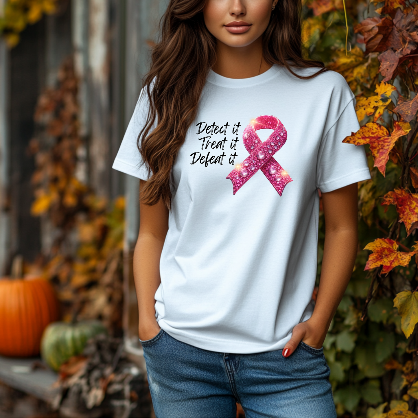 Detect it Treat it Defeat it Breast Cancer Awareness T-Shirt