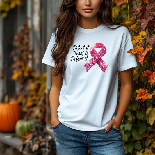 Detect it Treat it Defeat it Breast Cancer Awareness T-Shirt