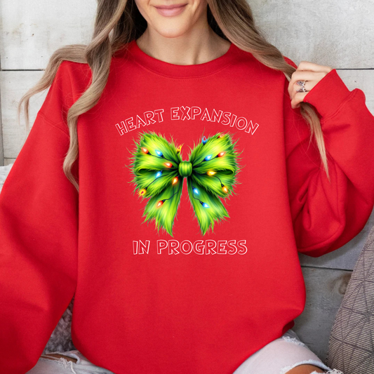 Christmas Meanie Heart Expansion in Progress Crewneck Pullover Sweatshirt