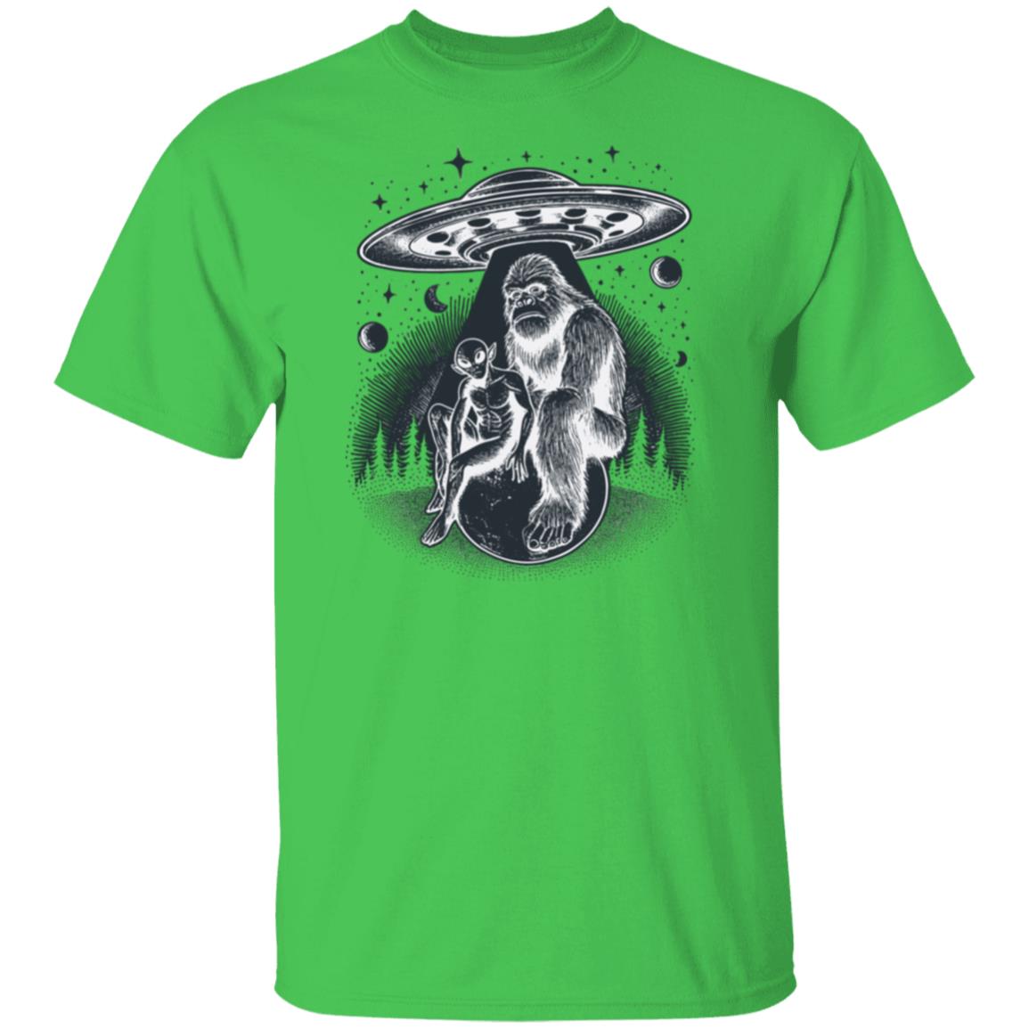 Bigfoot Meets Alien UFO T-Shirt