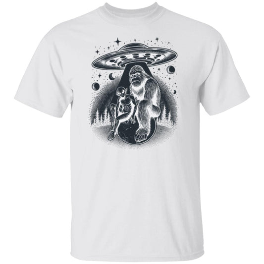 Bigfoot Meets Alien UFO T-Shirt