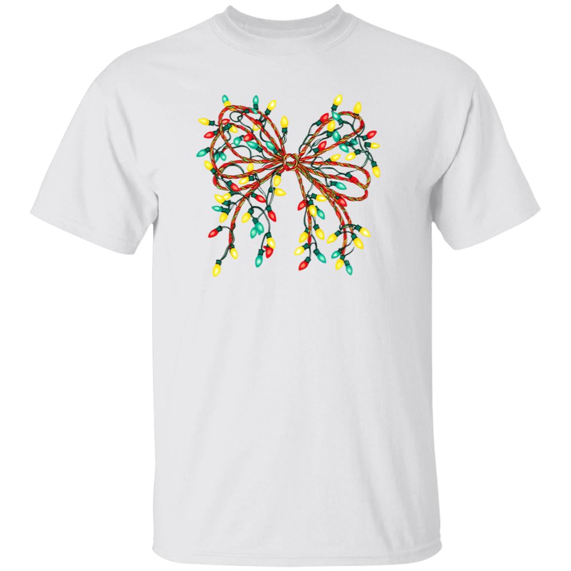 Coquette Bow Christmas Lights T-Shirt