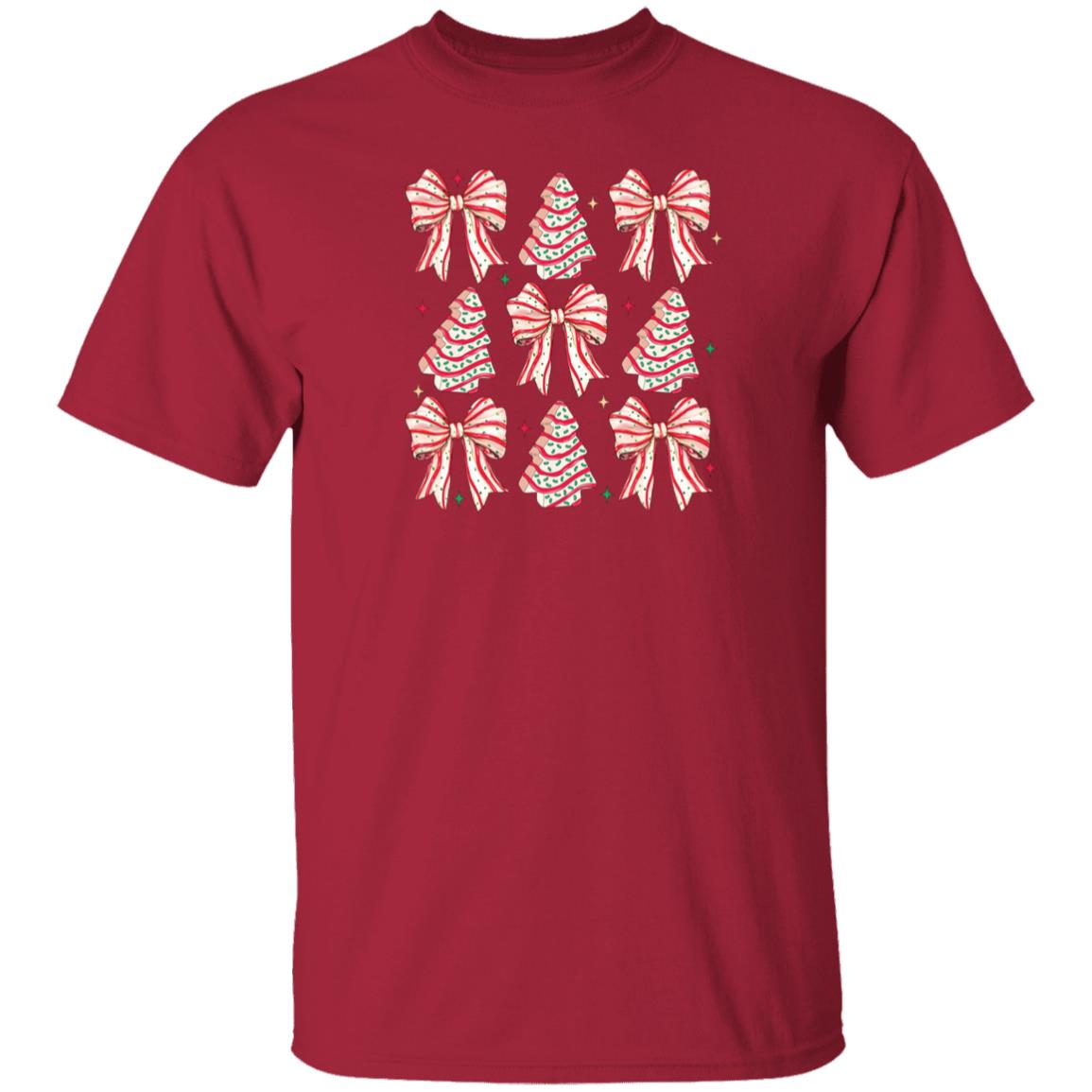 Christmas Cakes Coquette Bow T-Shirt