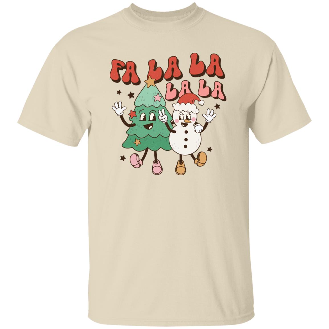 Fa La La LA Christmas tree and Snowman T-Shirt