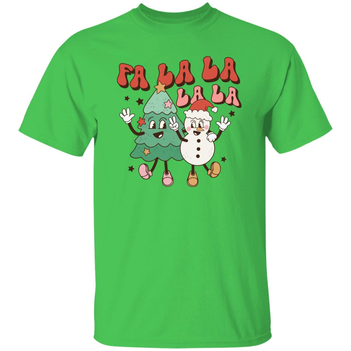 Fa La La LA Christmas tree and Snowman T-Shirt