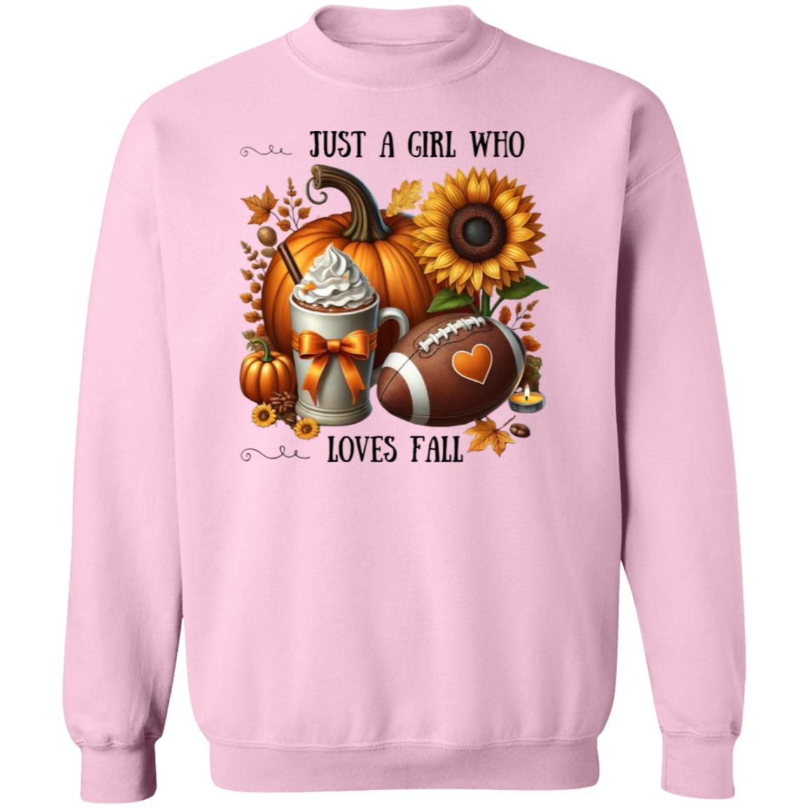 Just A Girl Who Loves Fall Crewneck Pullover Sweatshirt