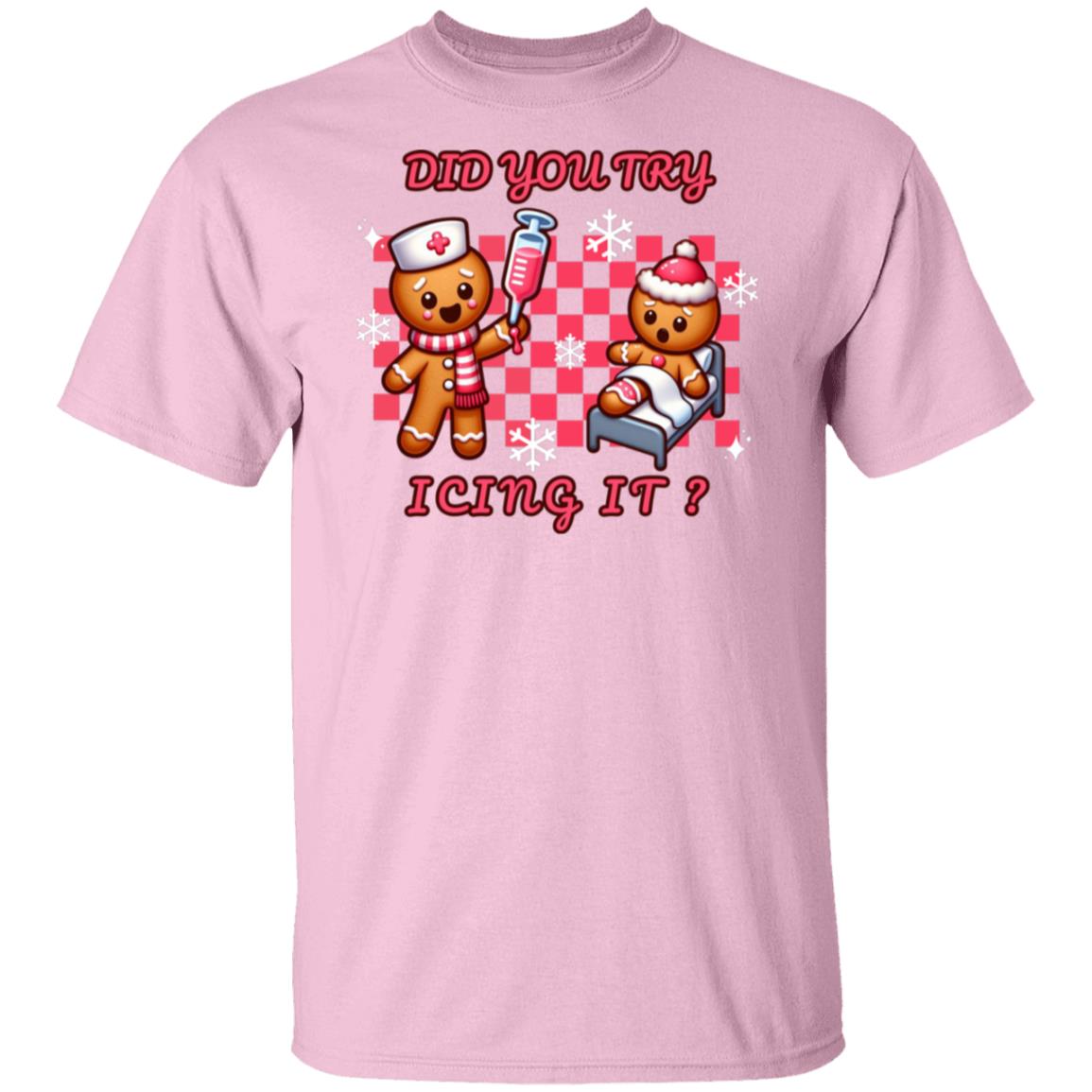 Did you try icing it? Nurse T-Shirt (pink checkered)