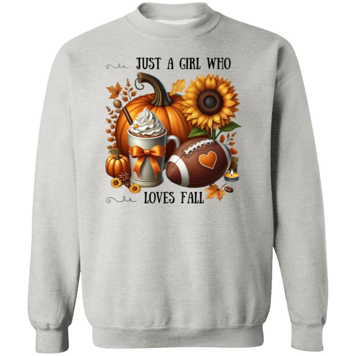 Just A Girl Who Loves Fall Crewneck Pullover Sweatshirt