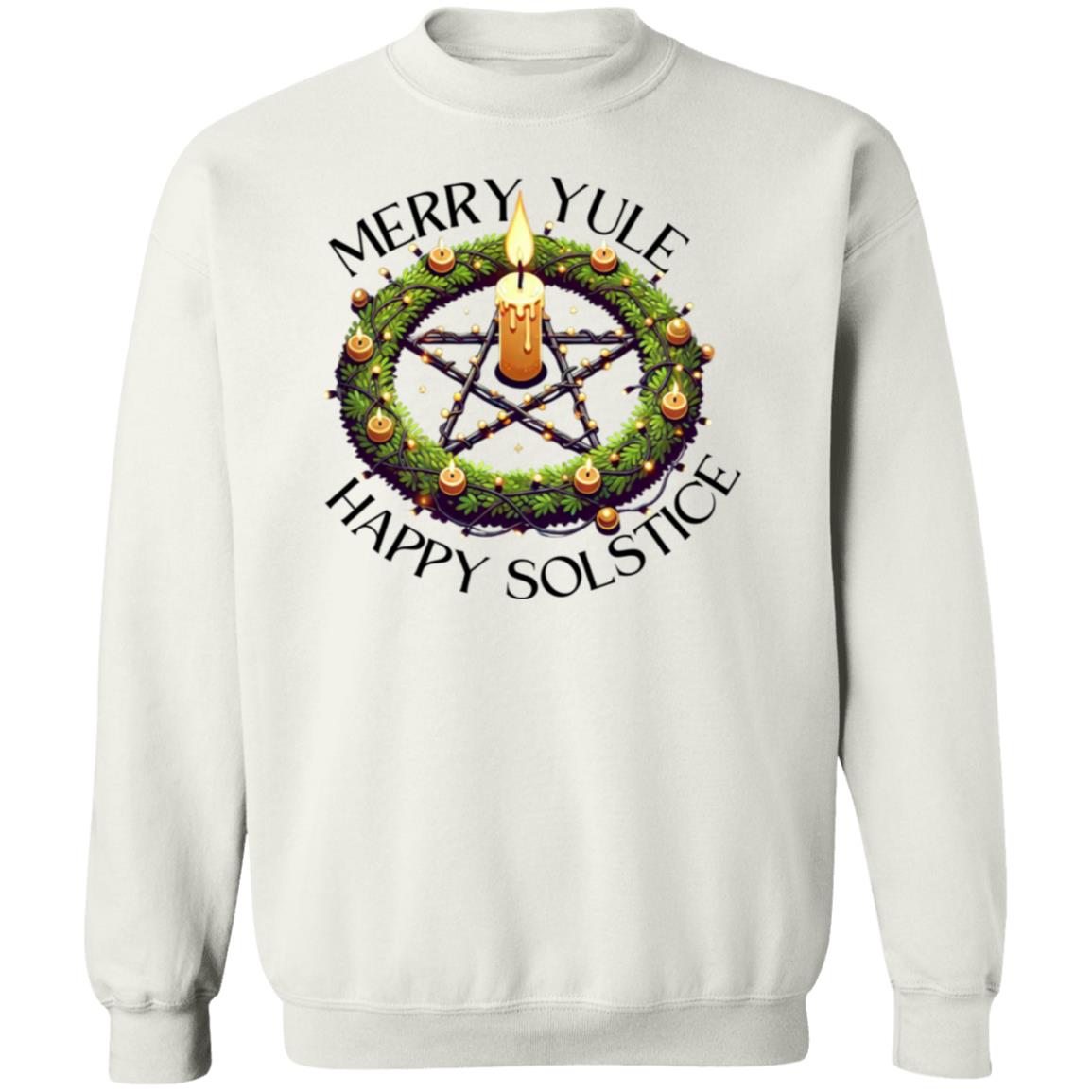 Merry Yule Happy Solstice Crewneck Pullover Sweatshirt