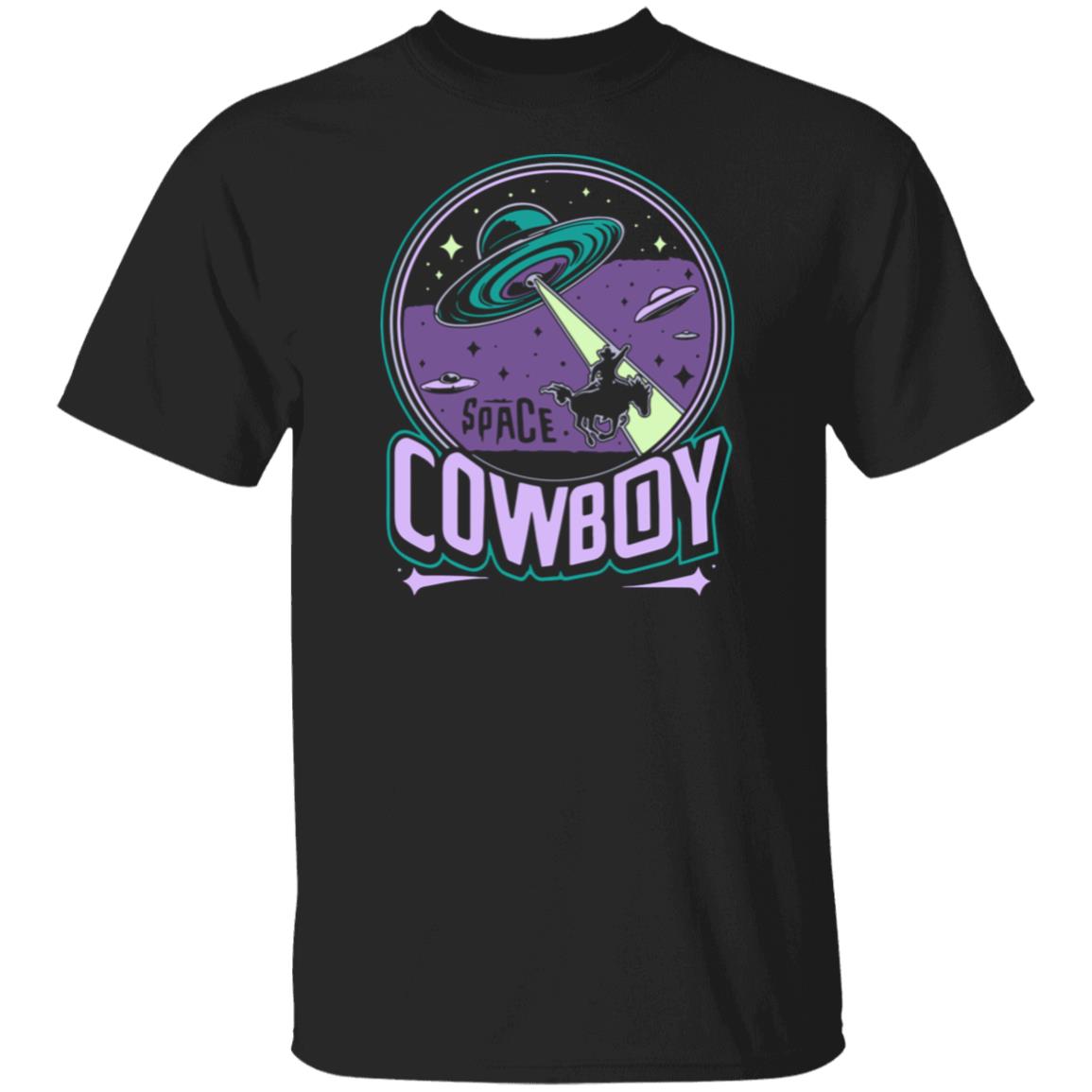 Space Cowboy UFO Alien Purple T-Shirt