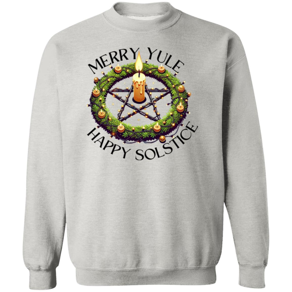 Merry Yule Happy Solstice Crewneck Pullover Sweatshirt