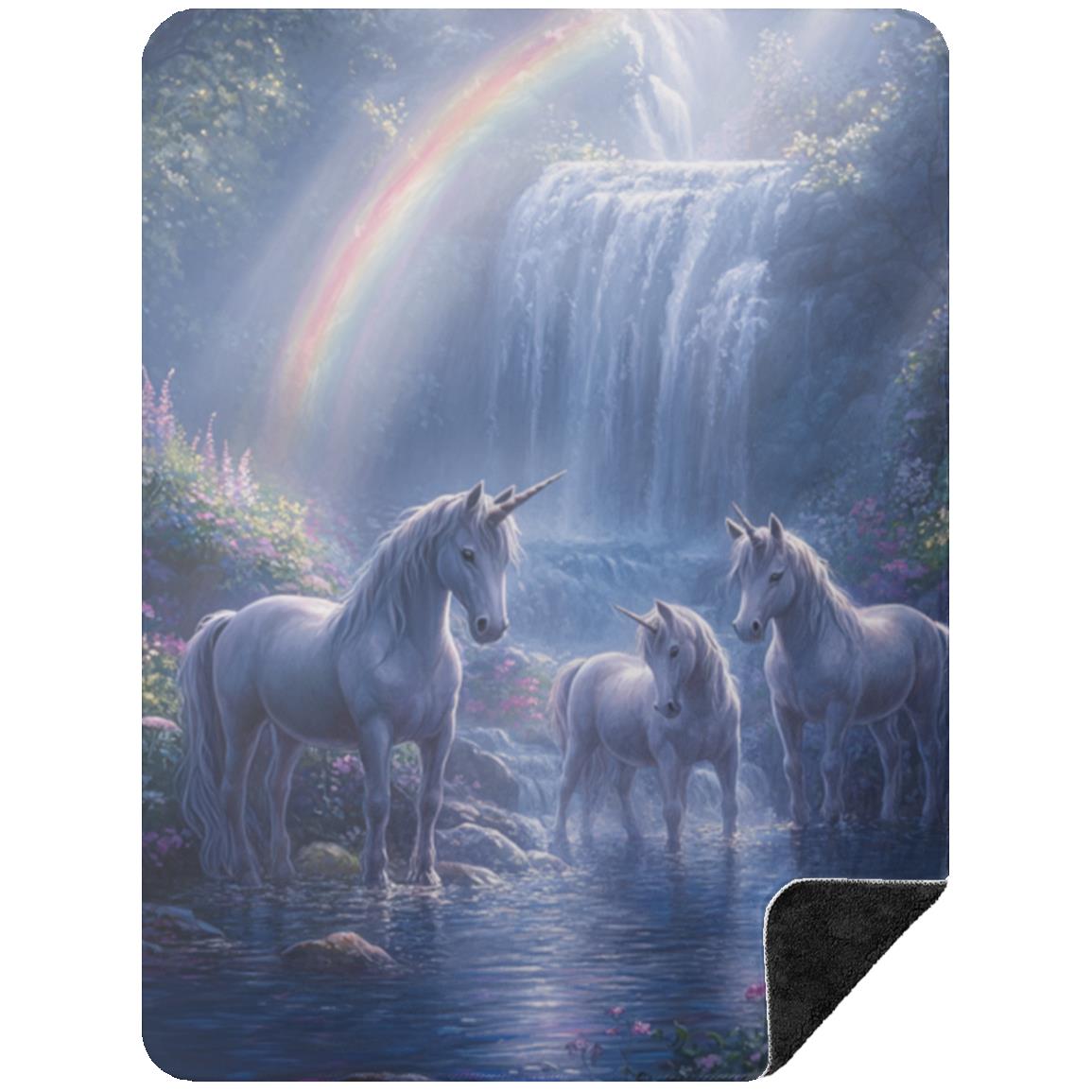 Unicorn Premium Black Sherpa Blanket 60x80