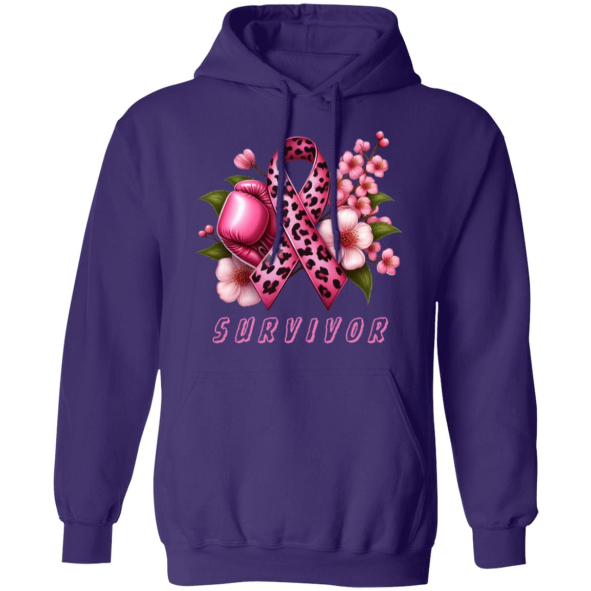 Breast Cancer Survivor Floral Pullover Hoodie