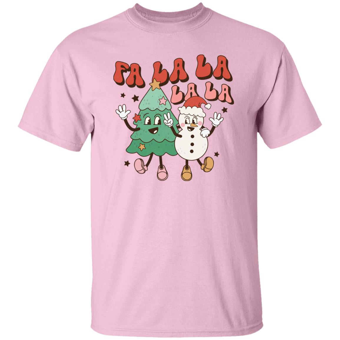 Fa La La LA Christmas tree and Snowman T-Shirt