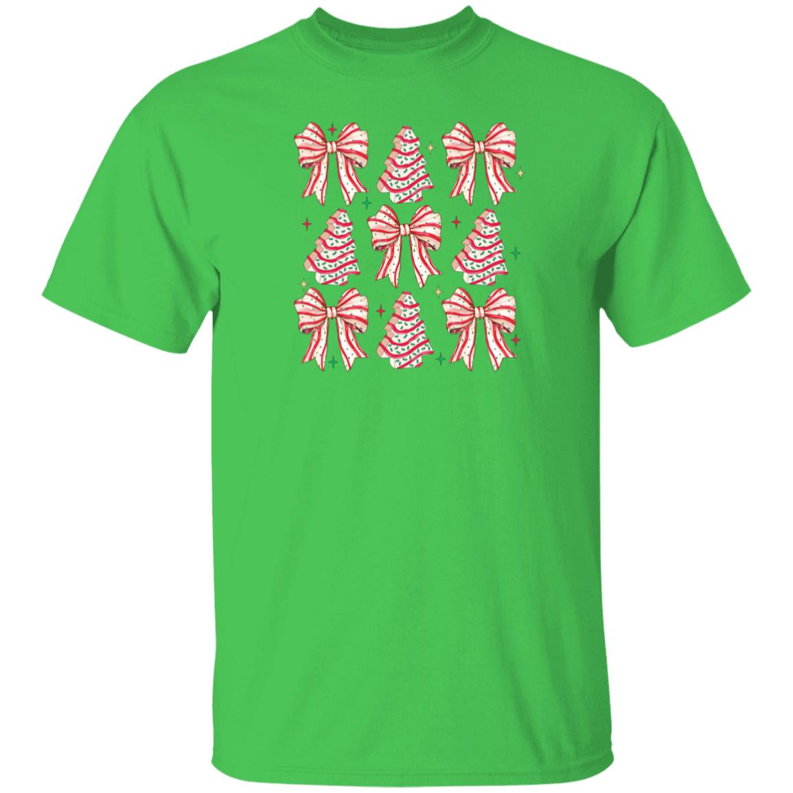 Christmas Cakes Coquette Bow T-Shirt