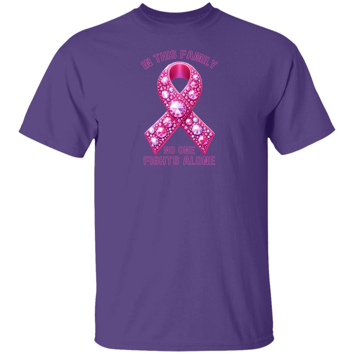 In this family no one fights alone Breast Cancer Awareness T-Shirt