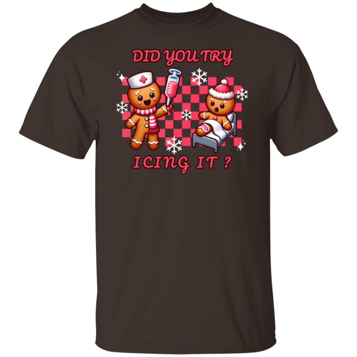 Did you try icing it? Nurse T-Shirt (pink checkered)