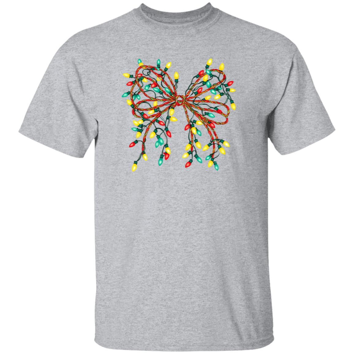 Coquette Bow Christmas Lights T-Shirt