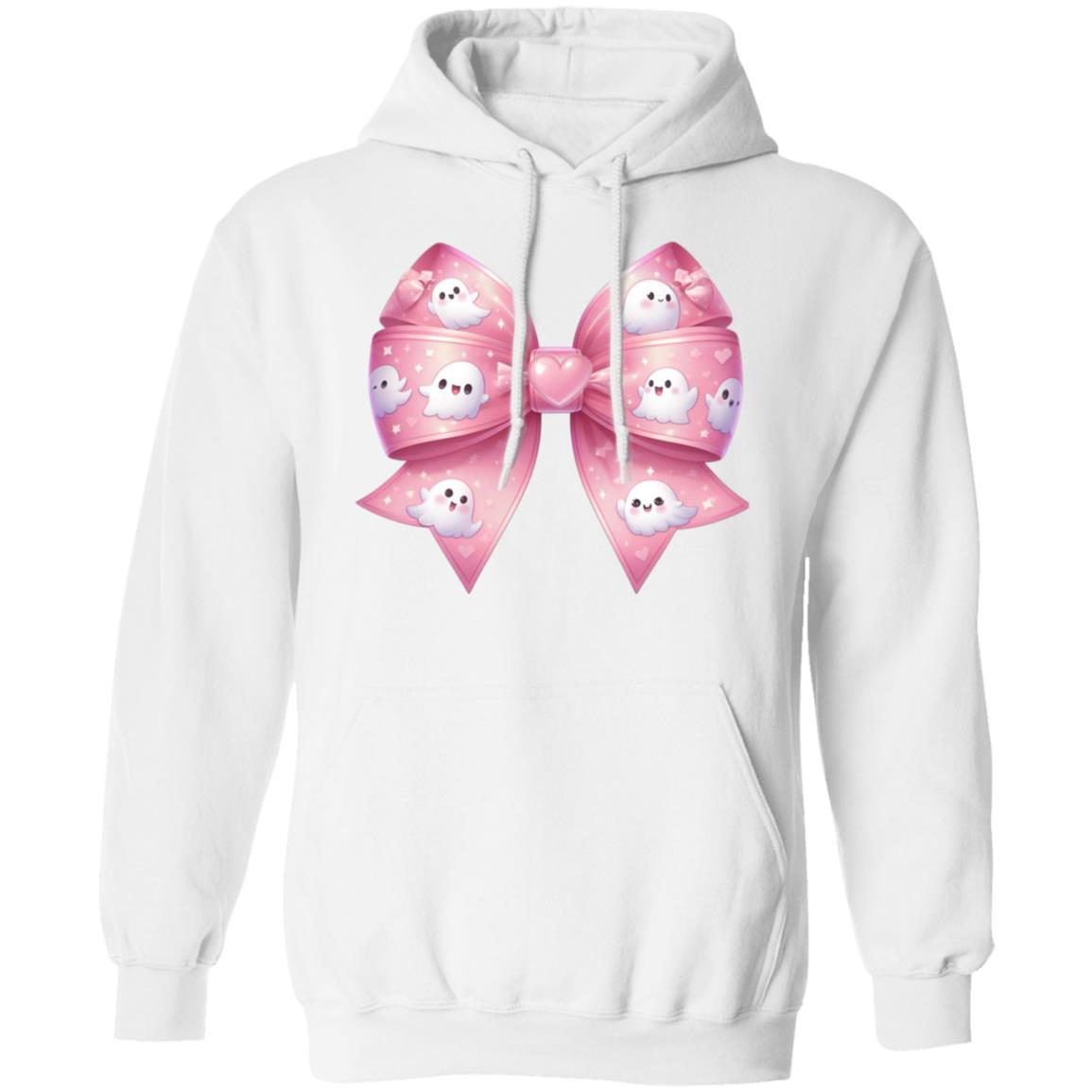 Ghost Croquette Pink Bow Pullover Hoodie