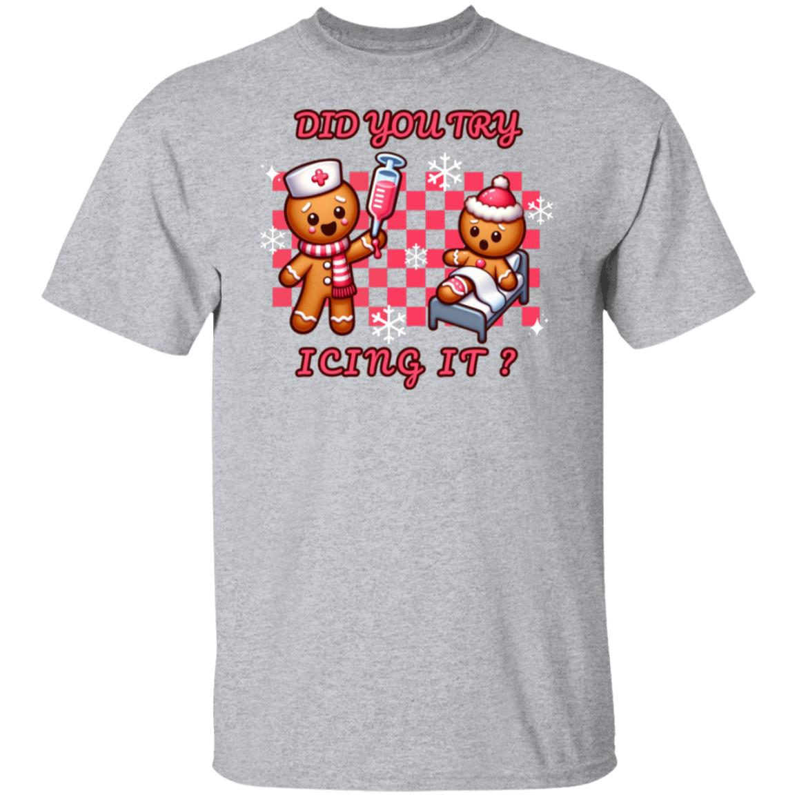 Did you try icing it? Nurse T-Shirt (pink checkered)