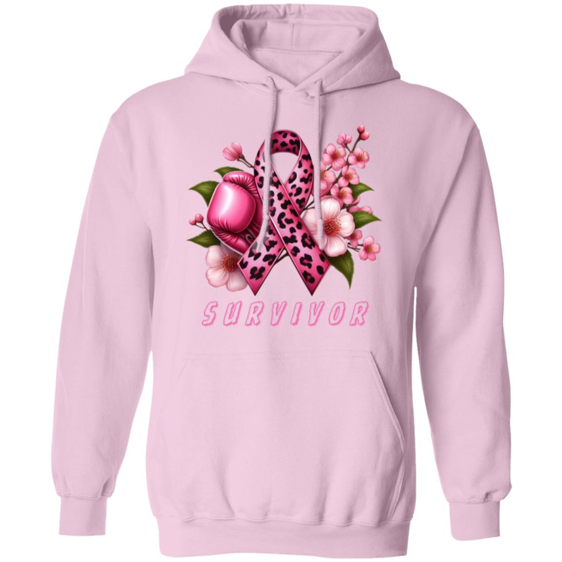 Breast Cancer Survivor Floral Pullover Hoodie