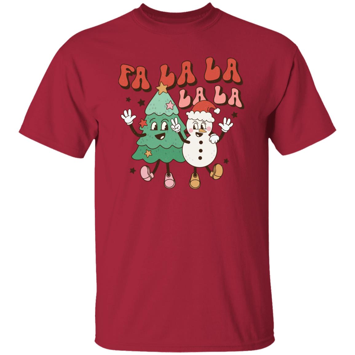 Fa La La LA Christmas tree and Snowman T-Shirt