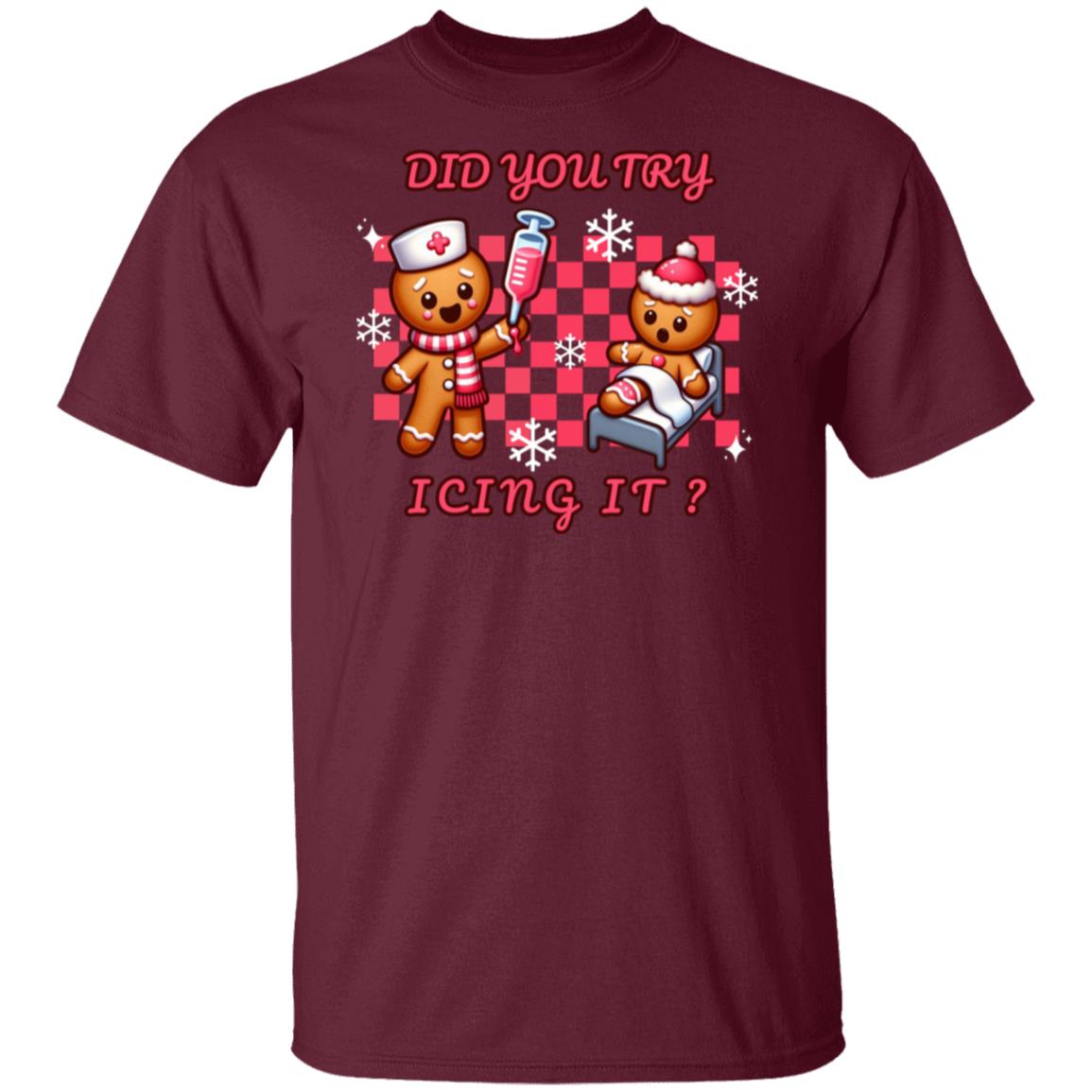 Did you try icing it? Nurse T-Shirt (pink checkered)