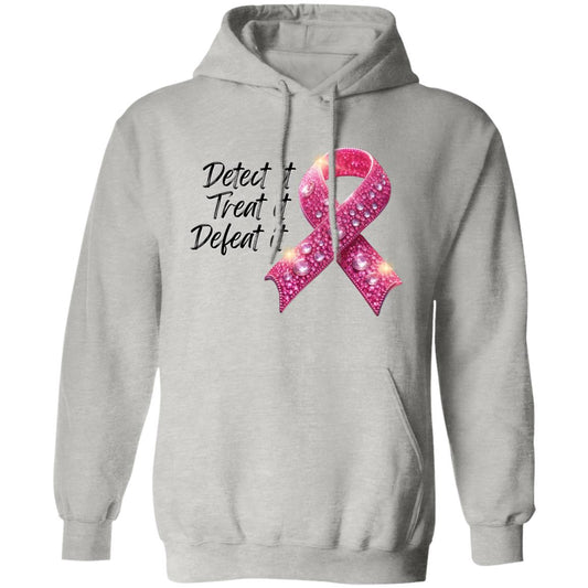 Detect it Treat it Defeat it Breast Cancer Awareness Pullover Hoodie