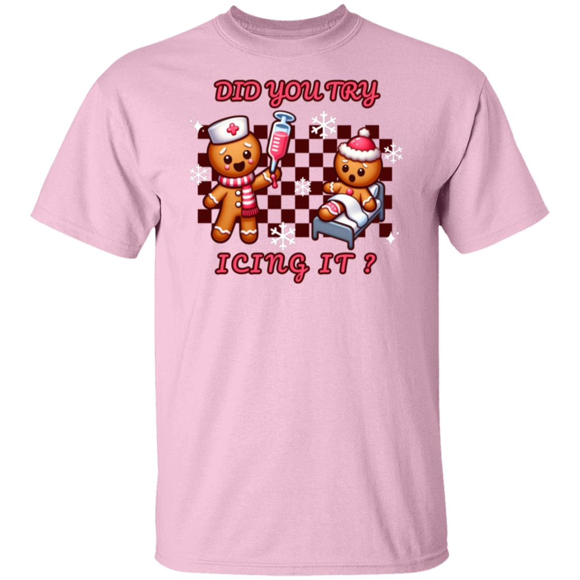 Did you try icing it? Nurse T-Shirt (brown checkered)