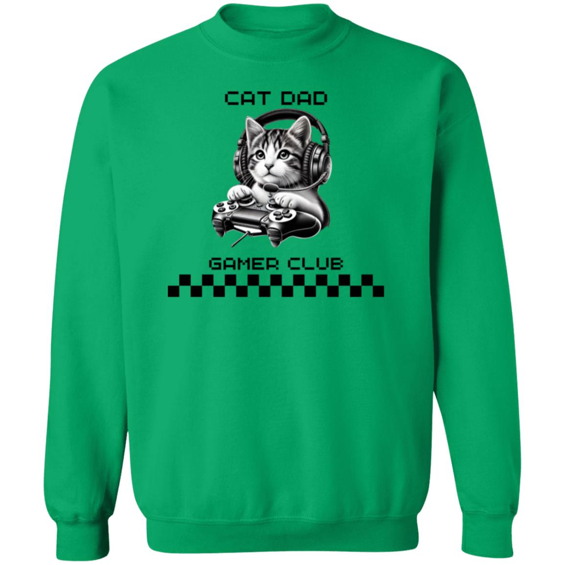 Cat Dad Gamer Club Crewneck Pullover Sweatshirt