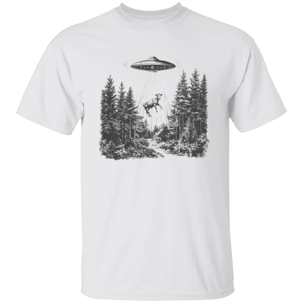 UFO / UAP Cow Forest Abduction T-Shirt