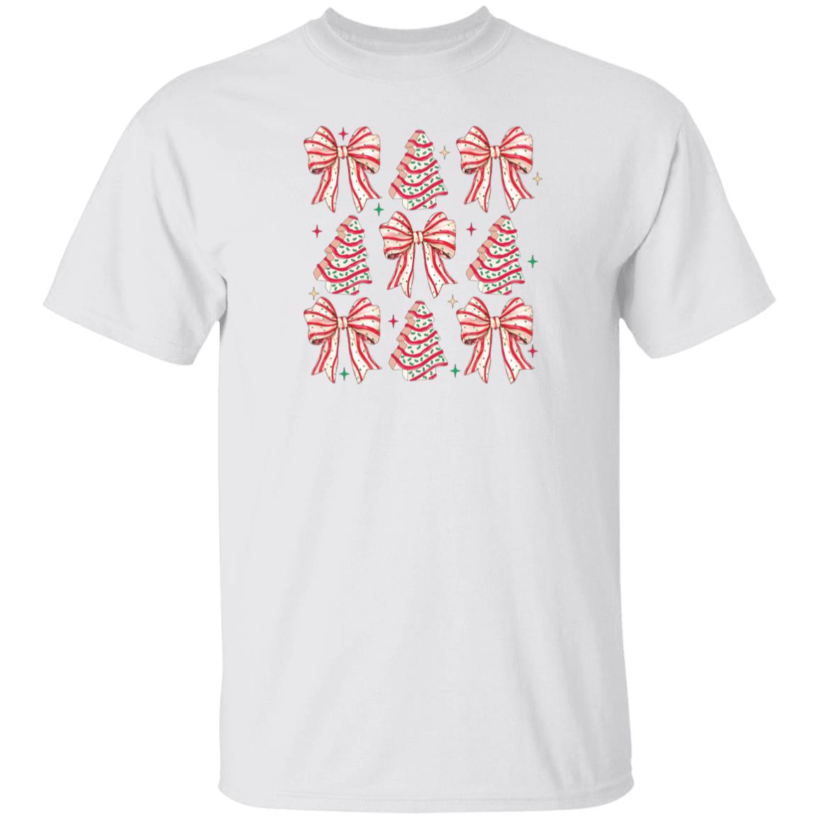 Christmas Cakes Coquette Bow T-Shirt