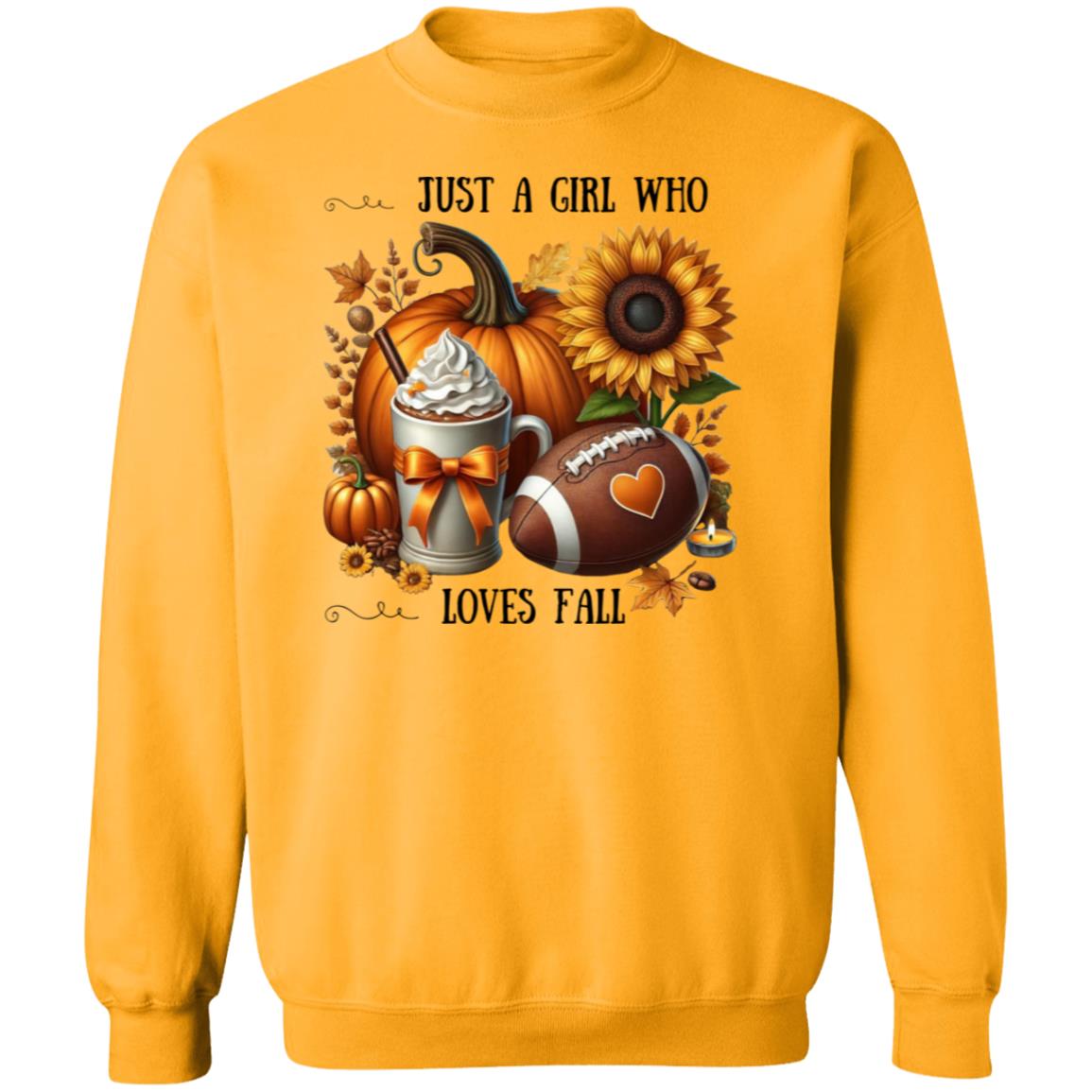 Just A Girl Who Loves Fall Crewneck Pullover Sweatshirt