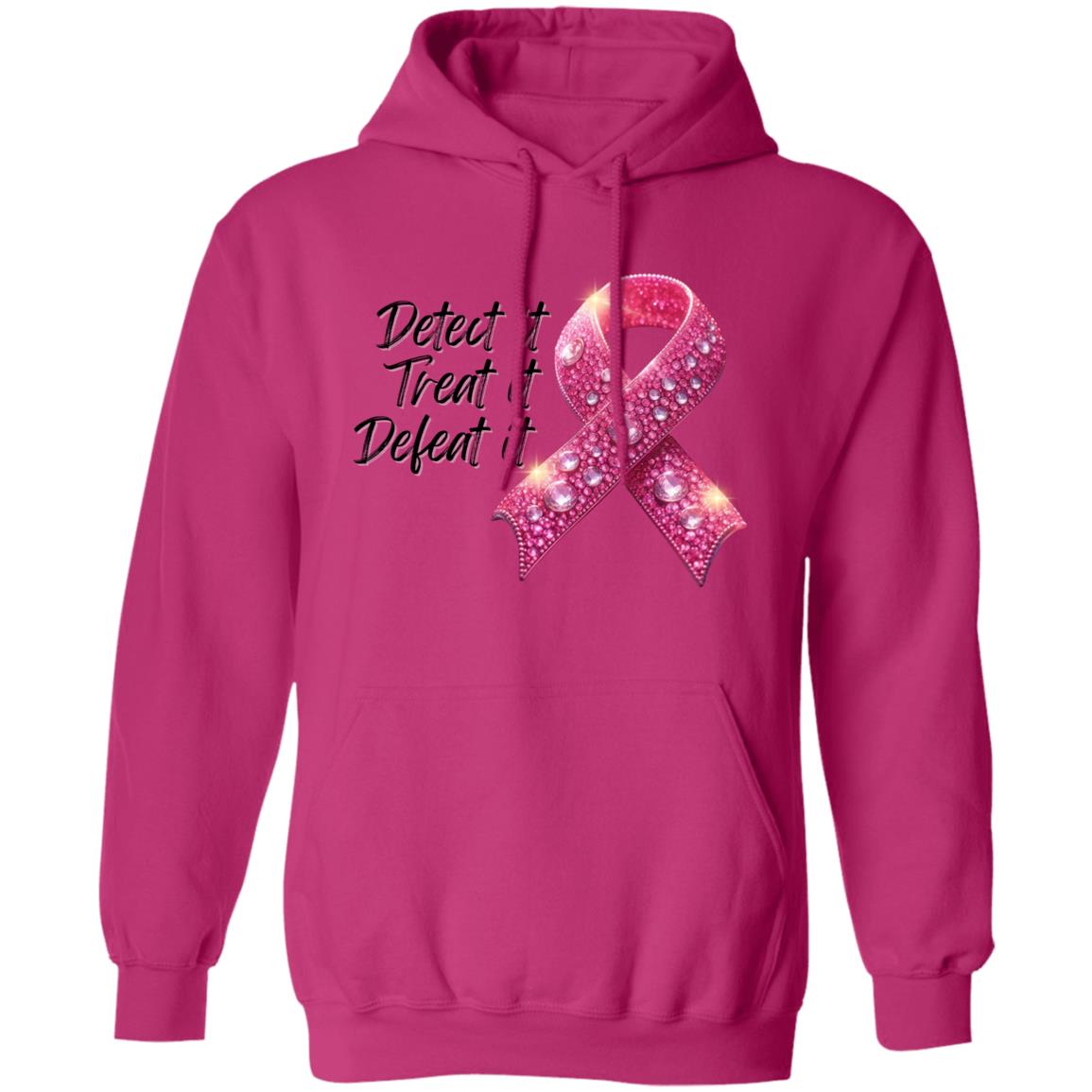 Detect it Treat it Defeat it Breast Cancer Awareness Pullover Hoodie