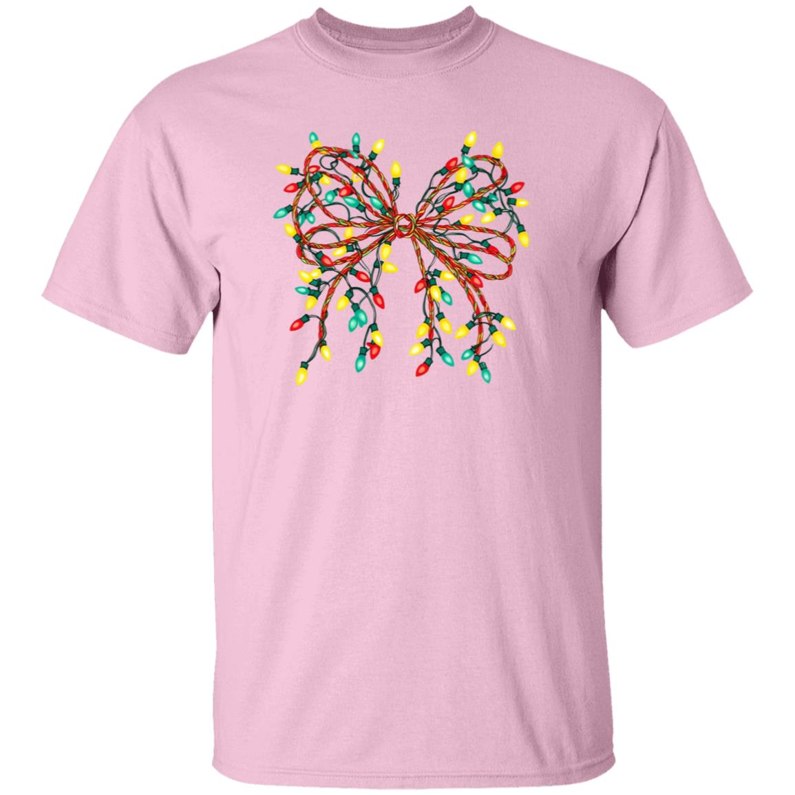 Coquette Bow Christmas Lights T-Shirt