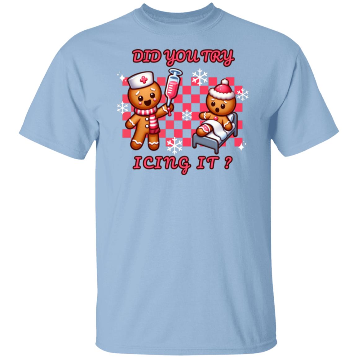 Did you try icing it? Nurse T-Shirt (pink checkered)