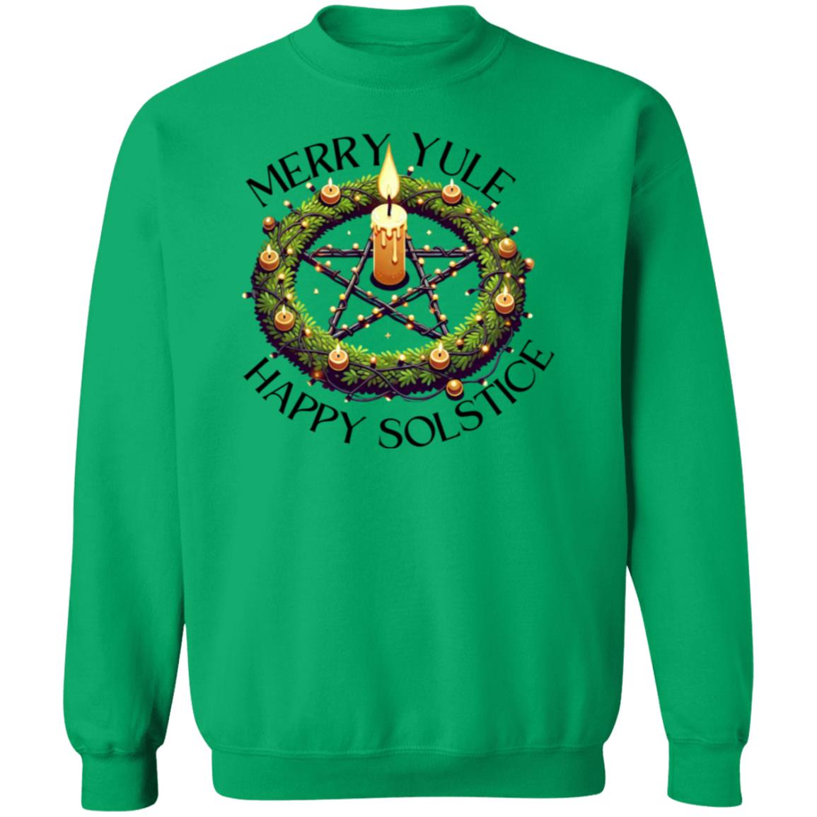 Merry Yule Happy Solstice Crewneck Pullover Sweatshirt