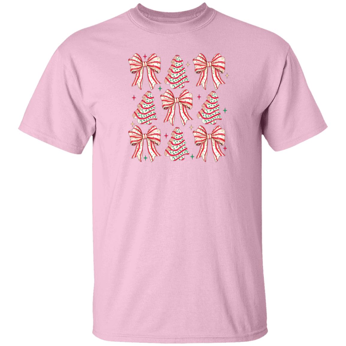 Christmas Cakes Coquette Bow T-Shirt