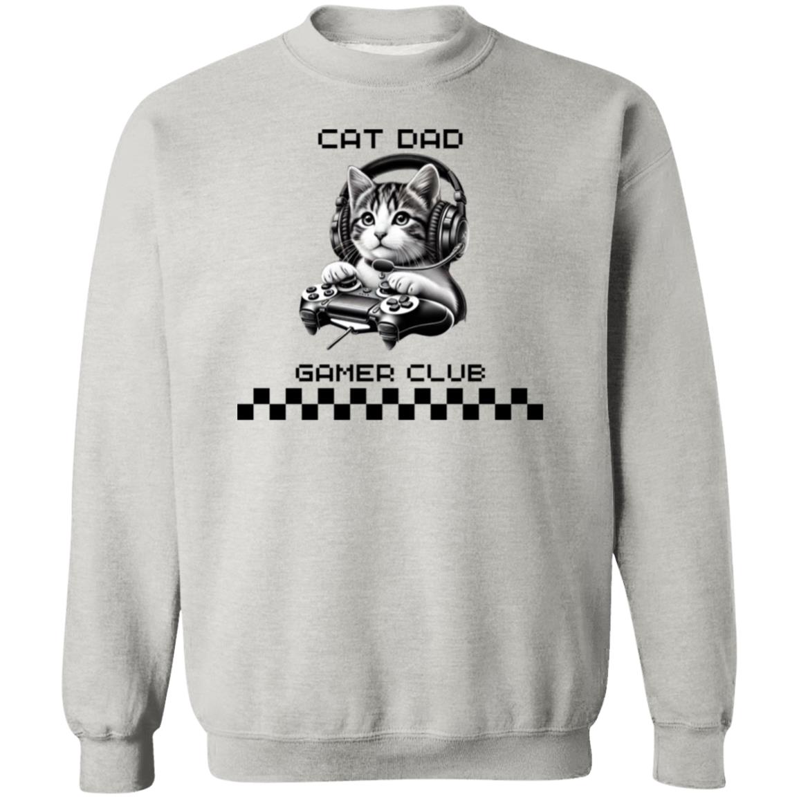 Cat Dad Gamer Club Crewneck Pullover Sweatshirt