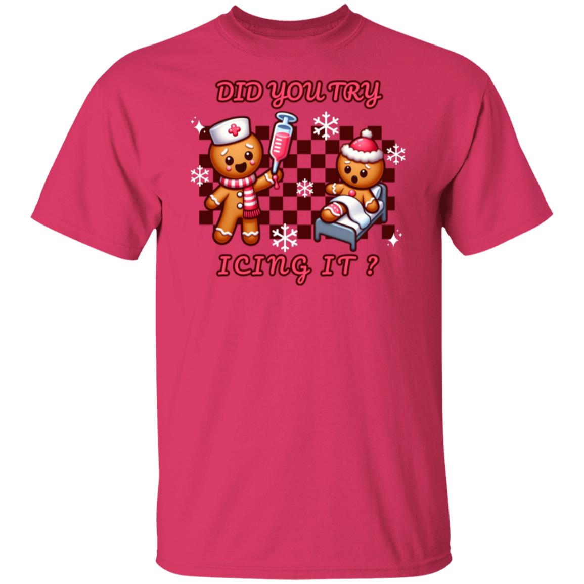 Did you try icing it? Nurse T-Shirt (brown checkered)