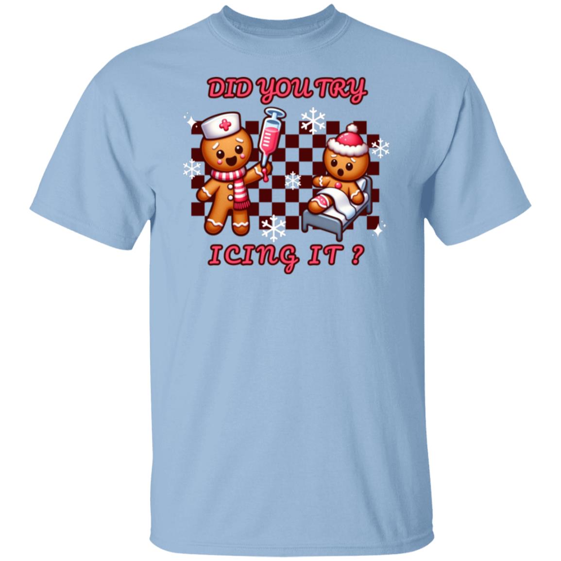 Did you try icing it? Nurse T-Shirt (brown checkered)