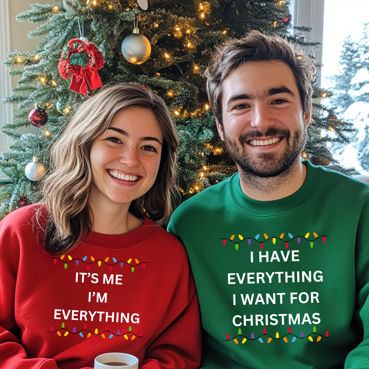 Couple- I Have Everything I Want For Christmas Crewneck Pullover Sweatshirt